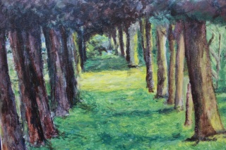 3. Semester Tobias Wettstein Impressionismus Acryl aus Leinwand Waldweg.jpg